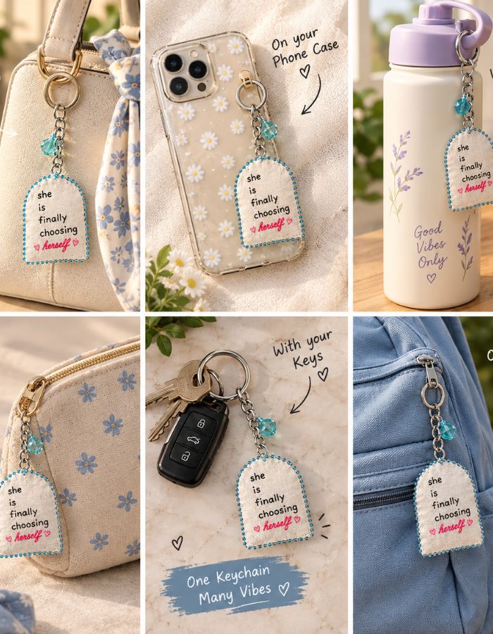 Self Motivating Hand-Painted Key Chain