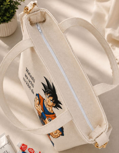 Goku Anime Hand-Painted Shoulder Bag With Zipper