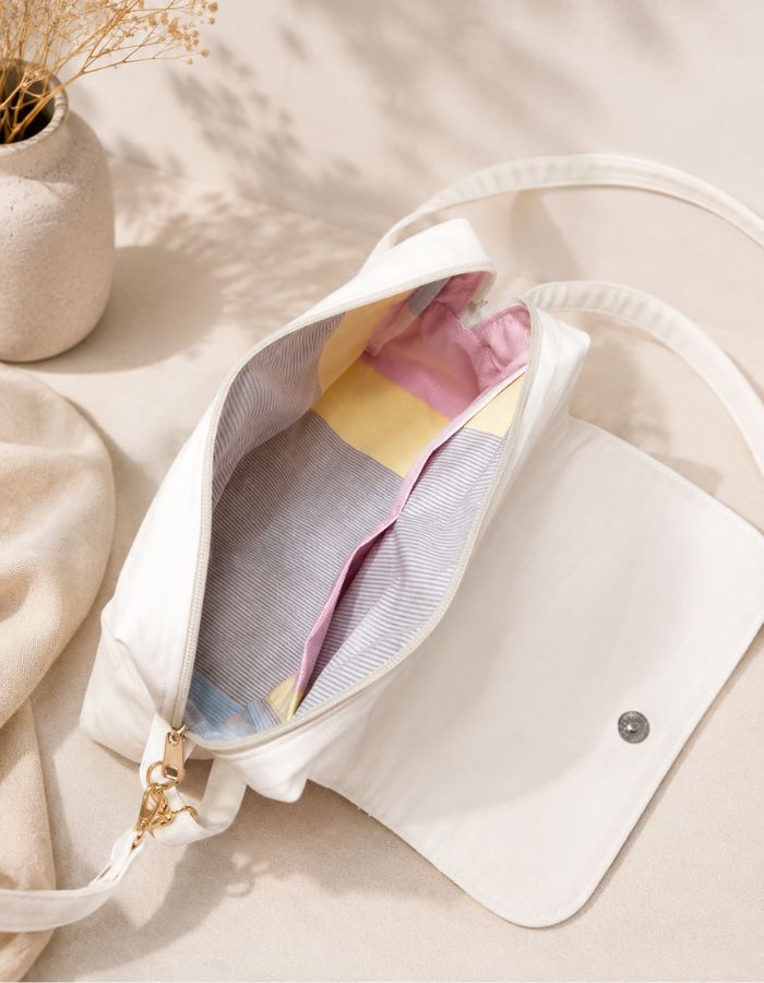 Cherry Blossom Hand-Painted Shoulder Bag