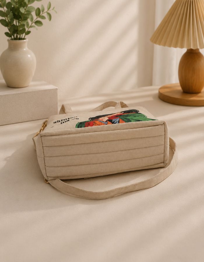 Mikasa Anime Hand-Painted Canvas Shoulder Bag Bottom