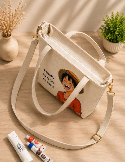 Monkey D. Luffy Anime Hand-Painted Shoulder Bag With Zipper