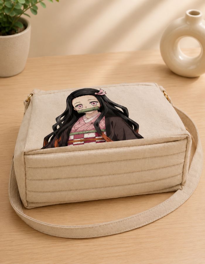 Nezuko Kamado Anime Hand-Painted Shoulder Bag Bottom